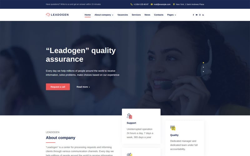 Leadogen - Тема WordPress для маркетингу, SEO та кол-центру