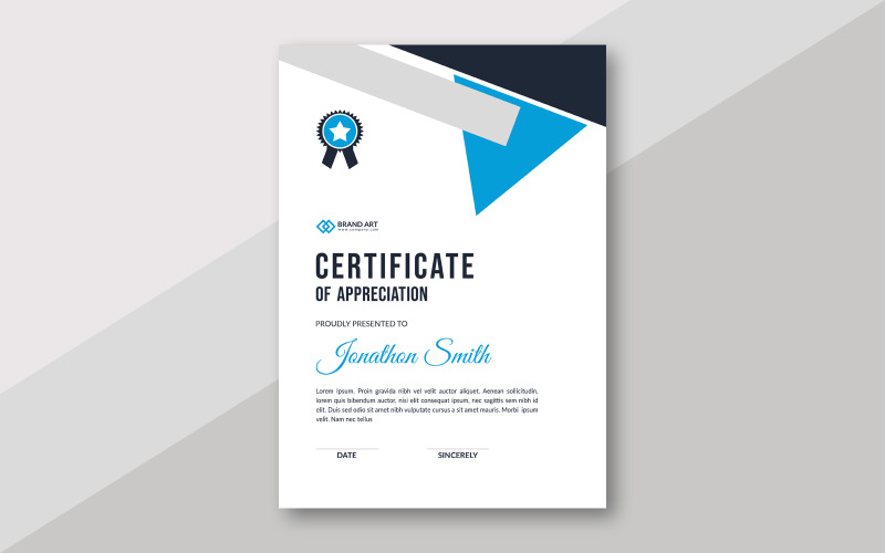 Download Шаблон сертификата "Modern Award Theme Certificate Template" / Modern Award Theme Certificate Template - Шаблон сертификата на тему графика certificate,theme,graphic,elegant,flat,wave,minimal,modern,layout,text,brand,template,blank,modern certificate,corporate,presentation,creative certificate,abstract shape,infograhic,employer
