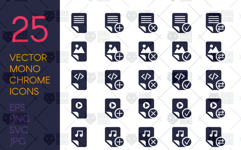 Download Набор иконок "Monochrome Files Set Icon" / Monochrome Files Set Icon - Набор иконок на тему computer logo,illustration,design,sign,web,vector,art,color,collection,pack,flat,management,business,technology,property,desktop,background,black,white,digital,computer,data,icon,office,element,folder