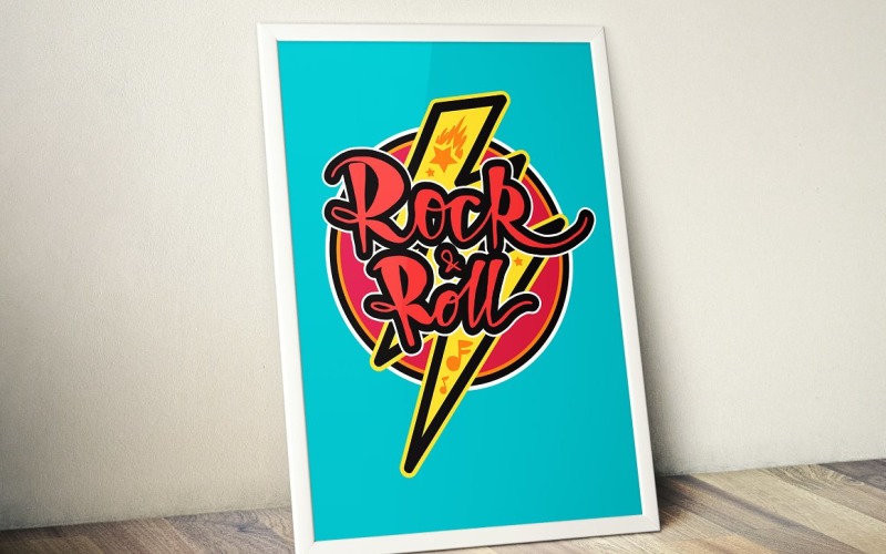 Download Иллюстрация "Rock And Roll Badge - Illustration" / Rock And Roll Badge - Illustration - Иллюстрация на тему графика rocknroll,rock,roll,illustration,music,vector,symbol,poster,grunge,vintage,design,graphic,sign,metal,retro,concert,text,banner,festival,art