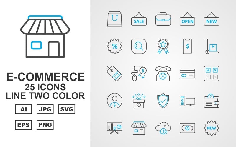 Sada ikon Premium Color E-Commerce 25 Color Pack