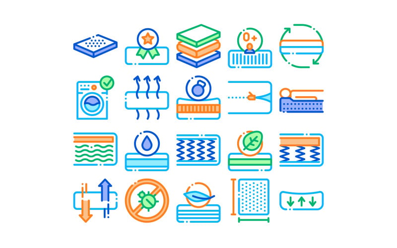 Матрас Ортопедическая Коллекция Набор Векторный Icon