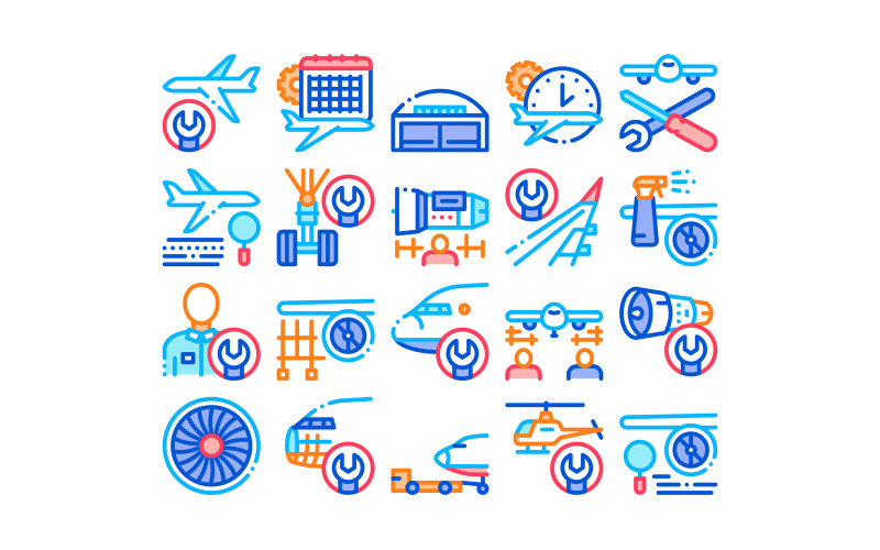 Download Набор иконок "Aircraft Repair Tool Collection Set Vector Icon" / Aircraft Repair Tool Collection Set Vector Icon - Набор иконок на тему transport aircraft,repair,tool,collection,icons,set,vector,thin,line,engine,chassis,helicopter,airplane,master,hangar,concept,linear,pictograms,contour,illustrations