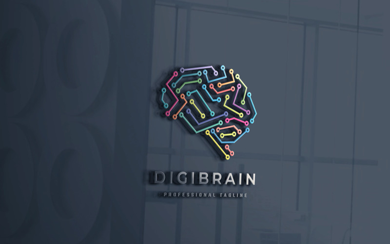 Download Шаблон логотипа "Digital Brain Logo Template" / Digital Brain Logo Template - Шаблон логотипа на тему графика ai,brain,brain logo,brainstorm,bright,cerebral,cortex,creation,creative,creativity,development,entertainment,geek,idea,influx,intelligence,intelligent,media,nerd,network