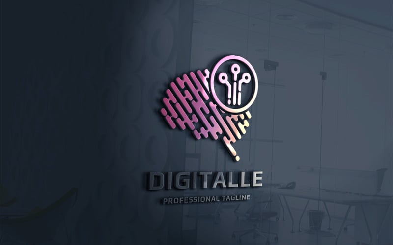 Download Шаблон логотипа "Digital Brain Logo Template" / Digital Brain Logo Template - Шаблон логотипа на тему графика agency,brain,brainstorm,brainwash,brand,branding,bright,concept,design,development,electro,electronic,human brain,idea,identity,intelligent,it,mobile,programmer,smart