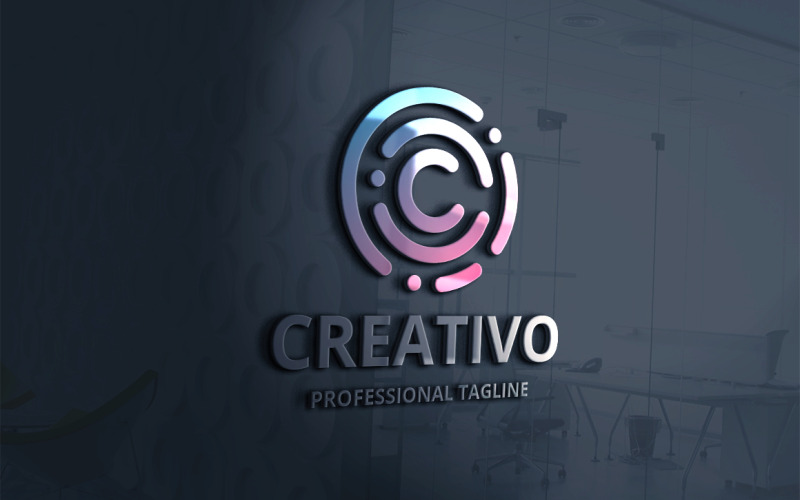 Modello di logo rotondo lettera C.