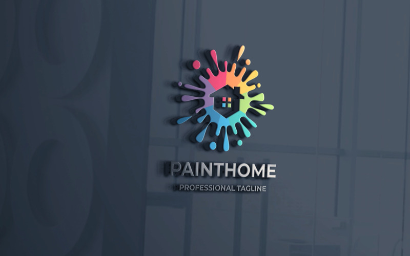 Download Шаблон логотипа "Paint Home Logo Template" / Paint Home Logo Template - Шаблон логотипа на тему графика architecture,art,artistic,blue,brush,build,building,colorful,creative,designs solution,green,home,home design interior,house,house art,house design,house paint,house painting,house painting s