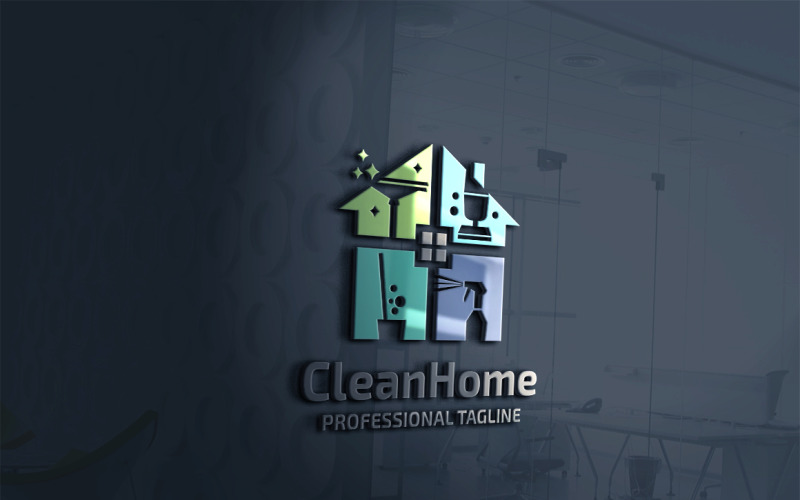 Download Шаблон логотипа "Clean Home Logo Template" / Clean Home Logo Template - Шаблон логотипа на тему графика agency,brand,branding,clean,clean home,cleaning,eco,ecological,environment,green,green product,home,home cleaning,house,household,housework,identity,natural,neat,neighborhood