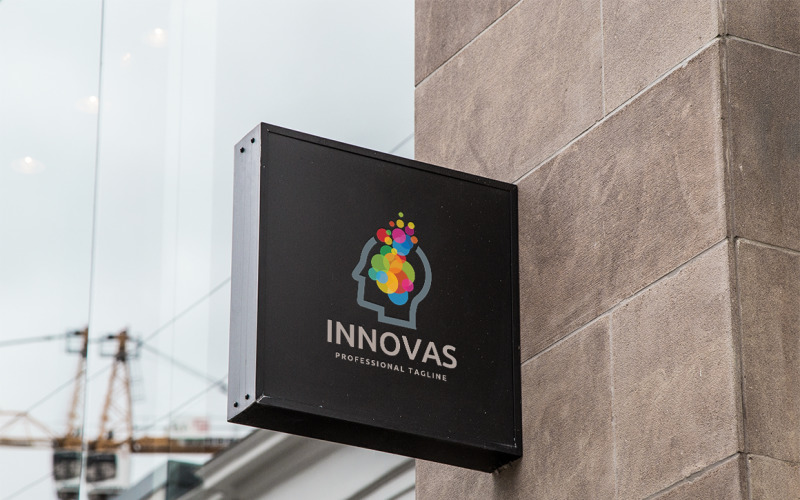 Download Шаблон логотипа "Innovation Human Logo Template" / Innovation Human Logo Template - Шаблон логотипа на тему графика ai,artificial intelligence,blue,colorful,communication,computer,corporate,developer,digital,face,green,head,high tech,human,innovation,internet,it,logo,low poly,pink