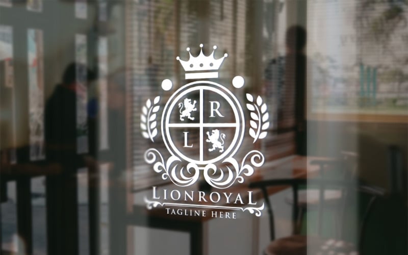 Download Шаблон логотипа "Lion Royal Logo Template" / Lion Royal Logo Template - Шаблон логотипа на тему графика classic,classy,company,cool,crest,crown,decorative,elegant,emblem,heraldic,hotel,initial,jewellery,jewelry,label,leisure,lion,logo,luxury,majestic