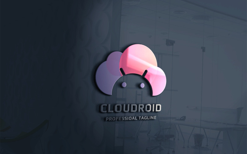 Modèle de logo Android Cloud