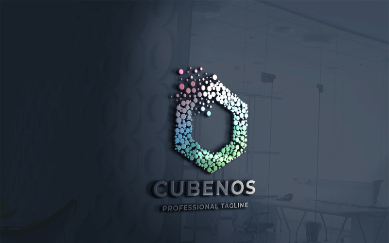 Modèle de logo de cube circulaire