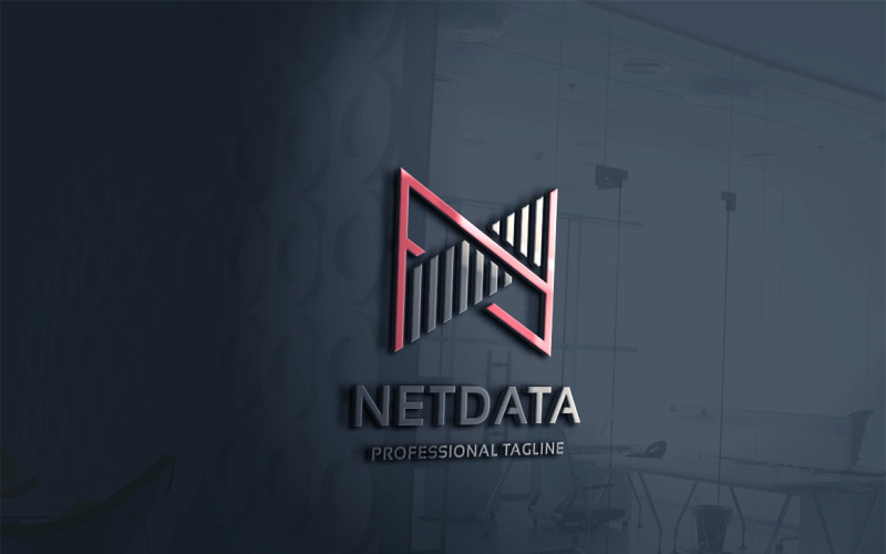 Modèle de logo de lettre N de données