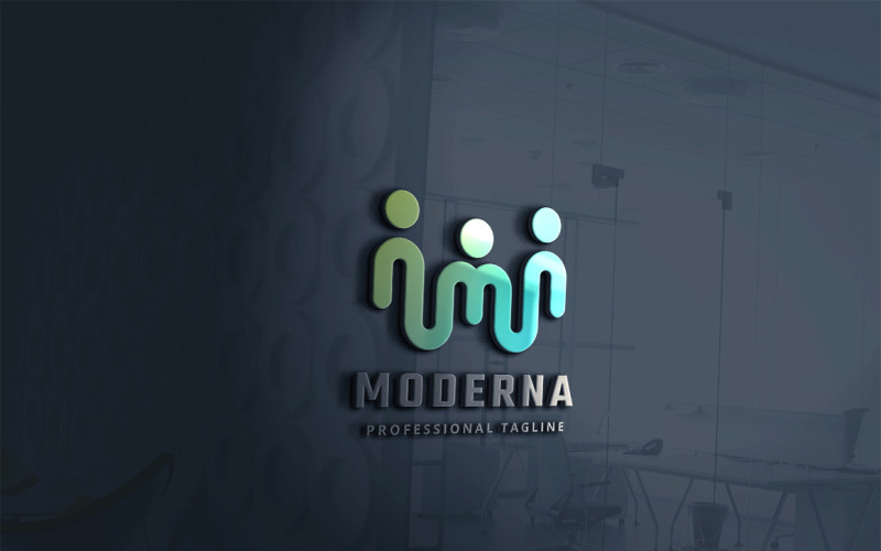 Modello di logo di lettera moderna squadra