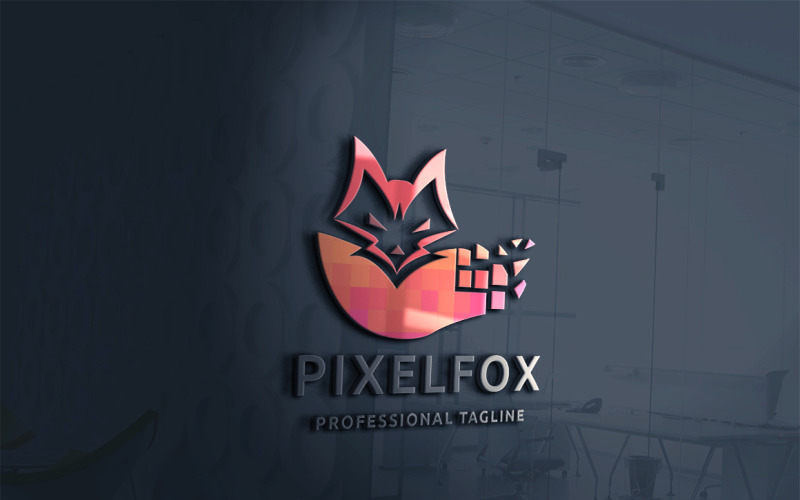 Pixel Fox Logo Vorlage