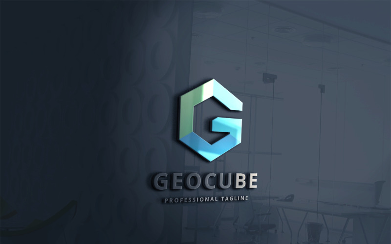 Plantilla de logotipo de G cúbico