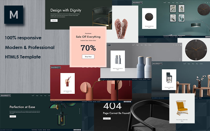 Marriott - HTML-websitesjabloon voor meubelwinkels