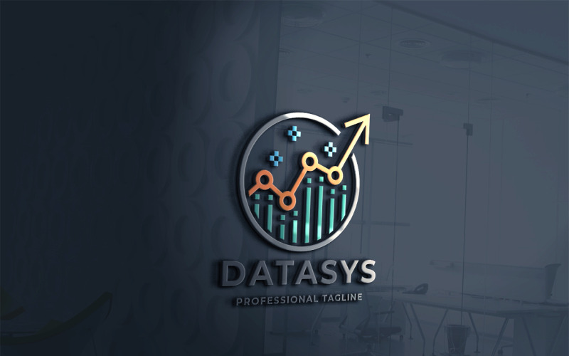 Modèle de logo d'analyse de données
