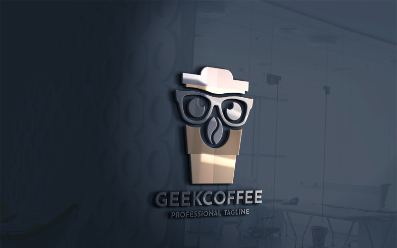 Modèle de logo Geek Coffee