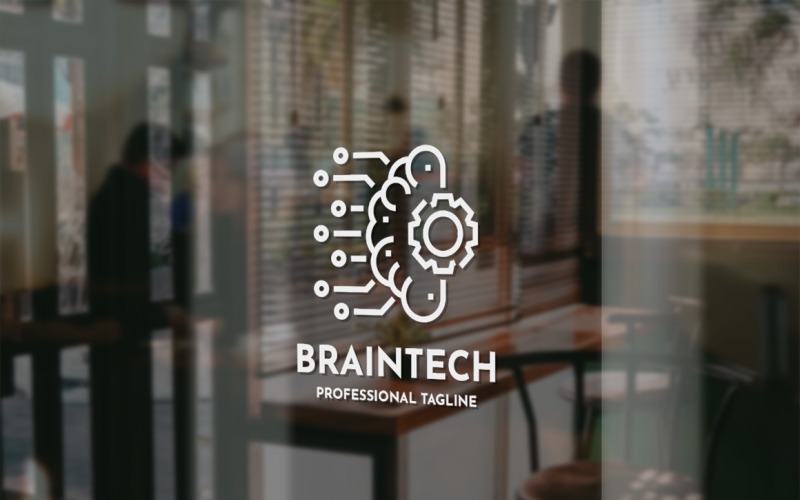 Modello di logo Brain Tech v.2