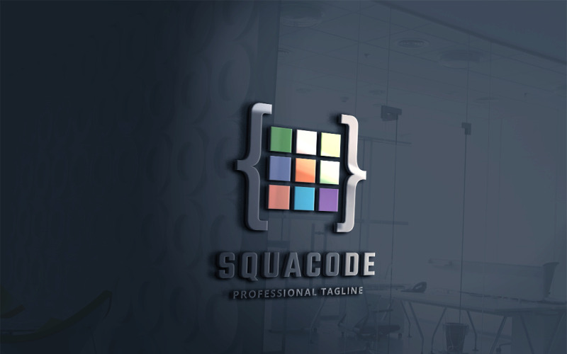 Шаблон логотипа Squa Code