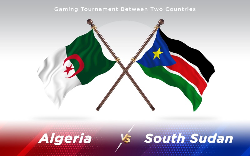 Download Иллюстрация "Algeria versus South Sudan Two Countries Flags - Illustration" / Algeria versus South Sudan Two Countries Flags - Illustration - Иллюстрация на тему графика national,patriotic,europe,asia,republic,map,flag,country,cartography,geography,nation,illustration,graphic,vector,state,world,isolated,symbol,border,icon