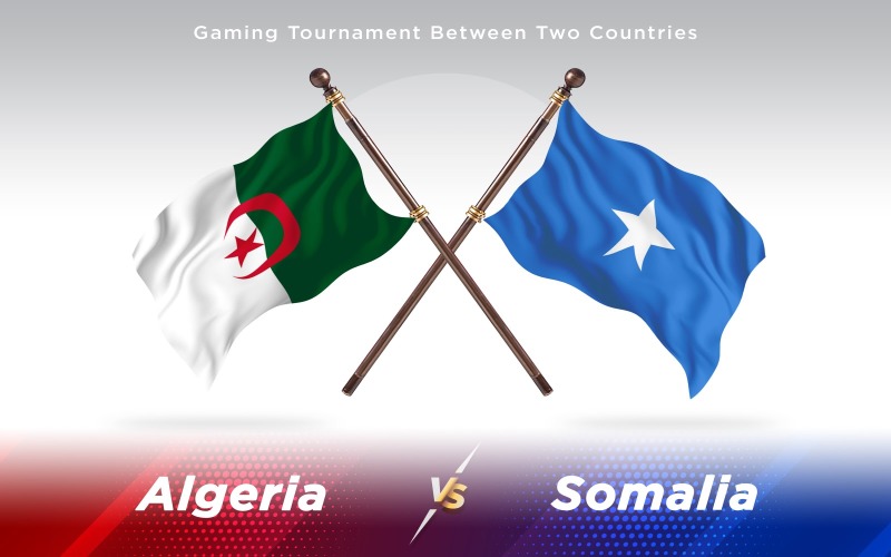 Algérie contre Somalie Drapeaux de deux pays - Illustration