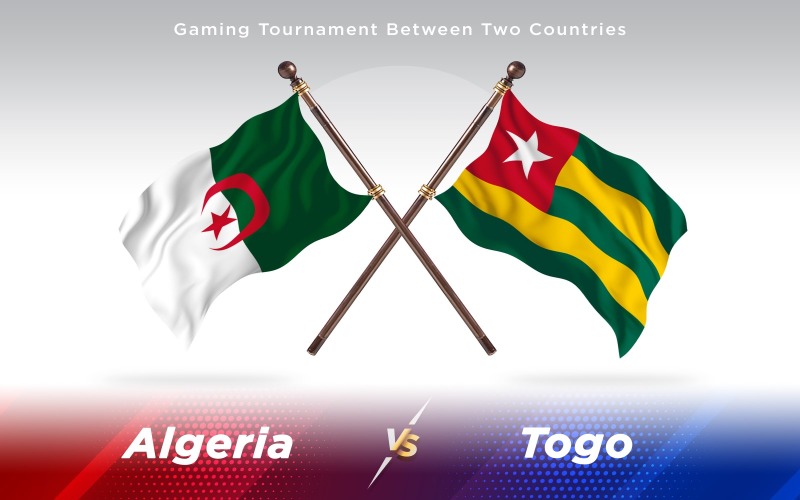 Algérie contre Togo deux drapeaux de pays - illustration