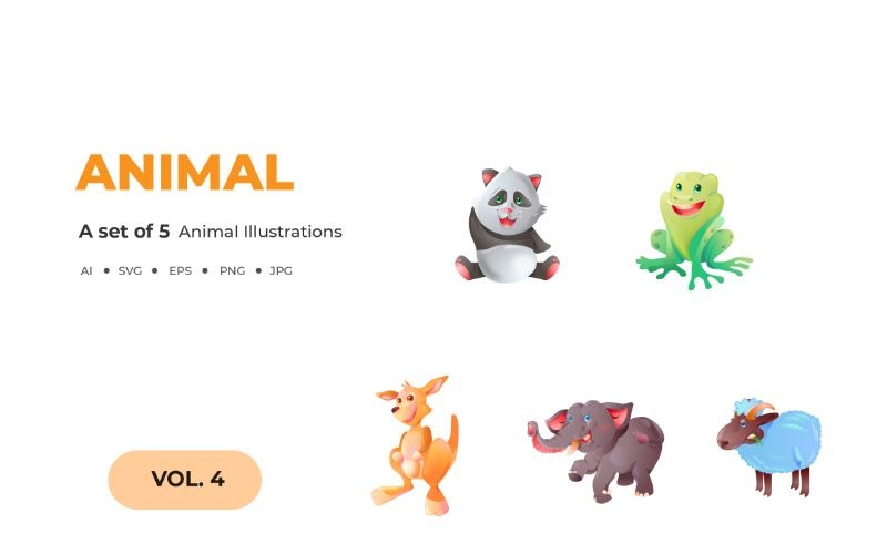Download Иллюстрация "Forest Animal - Illustration" / Forest Animal - Illustration - Иллюстрация на тему графика flat,animal,wild,illustration,vector,jungle,wildlife,zoo,character,cartoon