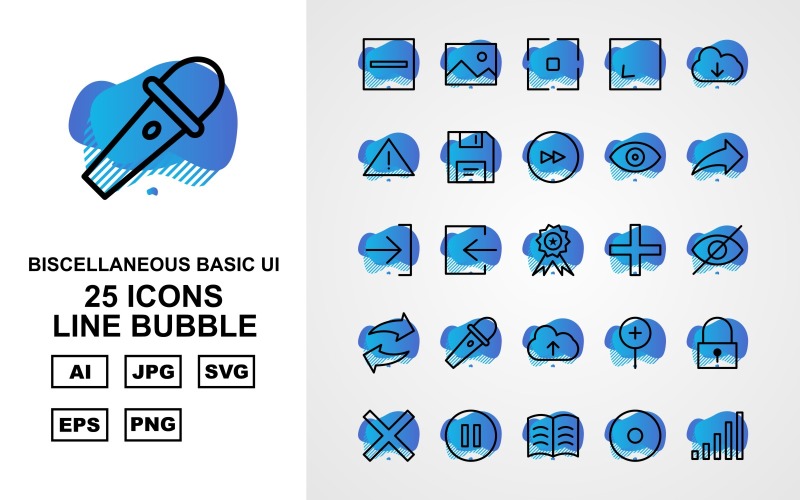 25 Premium-Icon-Set für verschiedene Linienblasen