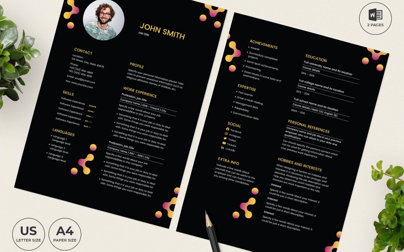 Szablon CV barmana
