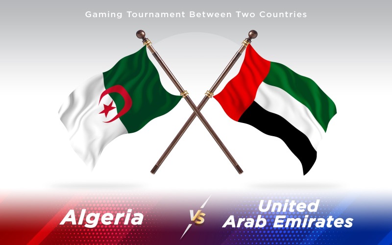 Algeria Contro Emirati Arabi Uniti Due Bandiere Di Paesi - Illustrazione