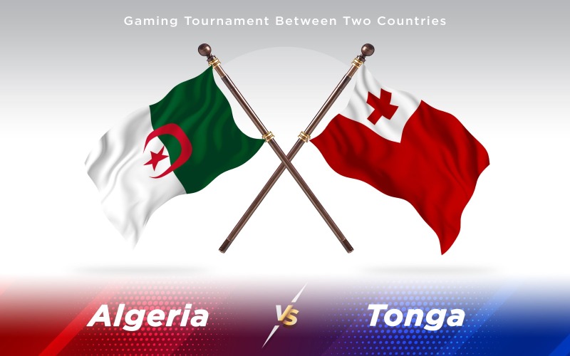 Algeria Contro Tonga Due Bandiere Di Paesi - Illustrazione