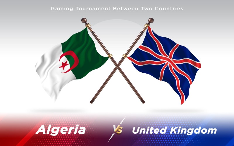 Download Иллюстрация "Algeria versus United Kingdom Two Countries Flags - Illustration" / Algeria versus United Kingdom Two Countries Flags - Illustration - Иллюстрация на тему графика national,patriotic,europe,asia,republic,map,flag,country,cartography,geography,nation,illustration,graphic,vector,state,world,isolated,symbol,border,icon