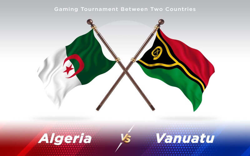 Algerien gegen Vanuatu Zwei Länder Flaggen - Illustration
