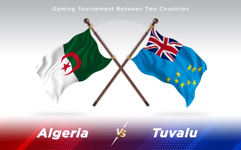 Algeriet kontra Tuvalu två länder flaggor - Illustration