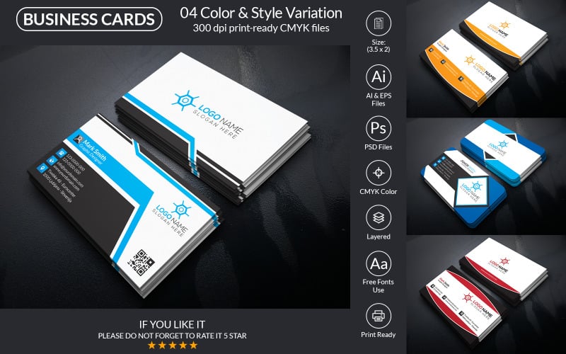 Download Фирменный стиль "Business Card Design - Corporate Identity Template" / Business Card Design - Corporate Identity Template - Фирменный стиль на тему графика abstract,background,branding,business,business card,business card design,business card template,corporate business card,modern business card,creative business card,print design,clean,colorful