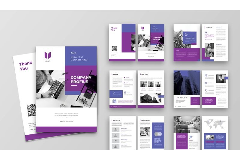 CP 4 White & Purple Corporate Identity-Vorlage