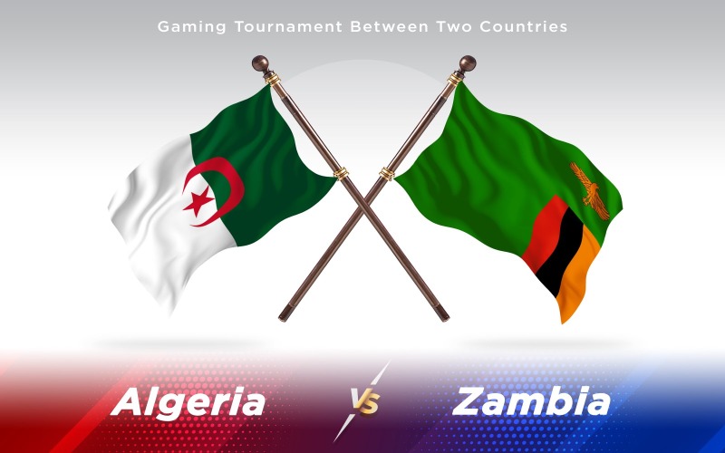 Flaggor för Algeriet kontra Zambia två länder - Illustration