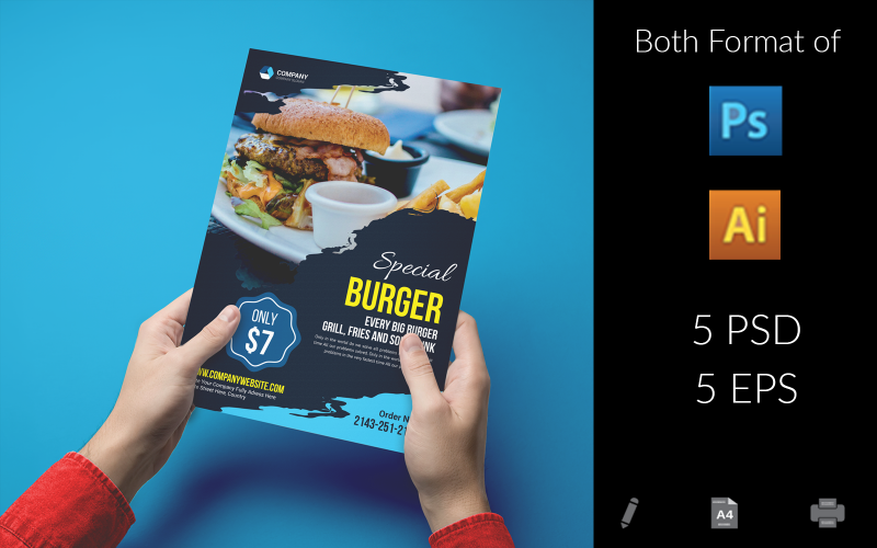 Download Фирменный стиль "Food Flyer" / Food Flyer - Фирменный стиль на тему графика advertising,agency,banner,brochure,business,business flyer,clean,commerce,company,corporate,corporate flyer,cover,creative,creative flyer,flyer,flyer design,flyer template,indesign,magazine,m