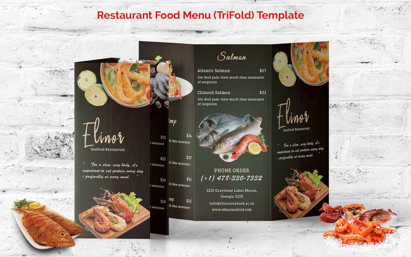 Download Фирменный стиль "Restaurant Food Menu Trifold - Corporate Identity Template" / Restaurant Food Menu Trifold - Corporate Identity Template - Фирменный стиль на тему графика restaurant,hotel,food,menu,order,flyer,brochure,business,trifold,minimal,modern,template,elegant,offers,sale