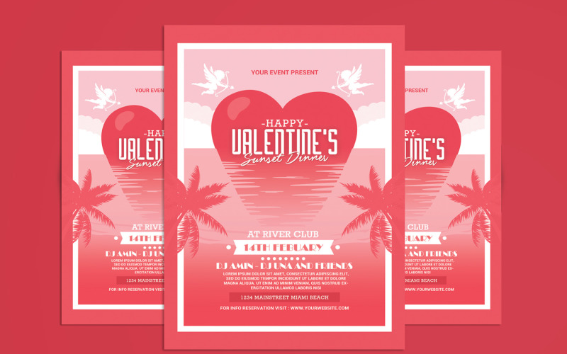 Download Фирменный стиль "Valentine's Day Sunset Dinner Flyer - Corporate Identity Template" / Valentine's Day Sunset Dinner Flyer - Corporate Identity Template - Фирменный стиль на тему графика anniversary,be my valentine,cupid,dinner invitation,dinner invite,elegant,heart,hearts,lovers,luxury,modern,nightclub,nightclub flyer,party,party flyer,romance,single,singles,sweet valentine,