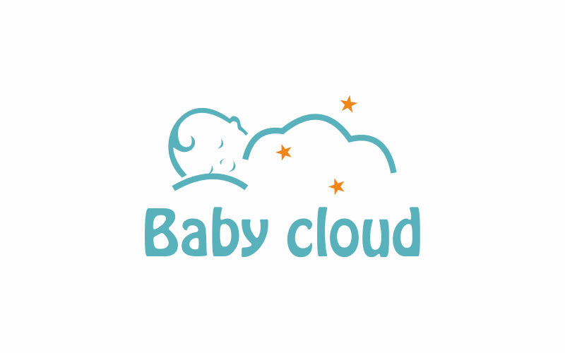 Download Шаблон логотипа "Baby Cloud Logo Template" / Baby Cloud Logo Template - Шаблон логотипа на тему графика cloud,baby,cute,illustration,vector,cartoon,background,pastel,design,print,pink,blue,card,kid,love,textile,abstract,kids,texture,color