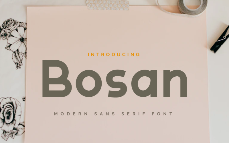Download Шрифт "Bosan Font" / Bosan Font - Шрифт на тему графика sans serif font,sans serif typeface,modern sans serif font,geometric sans serif,vintage,geometric,1980s,1990s,corporate,youtube font,instagram font,display font,logotype,banner font,esport fo