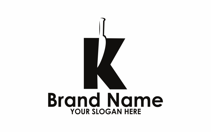Buchstabe K Messer Logo Vorlage