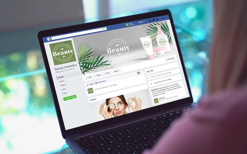 Free Cosmetics Facebook Cover Template for Social Media