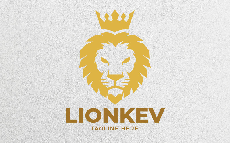 Modèle de logo de conception Lion Kev