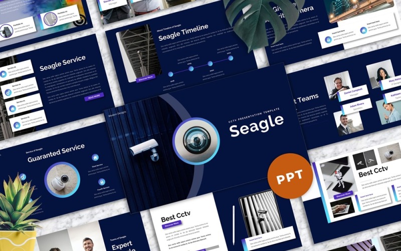 Seagle - CCTV PowerPoint šablona