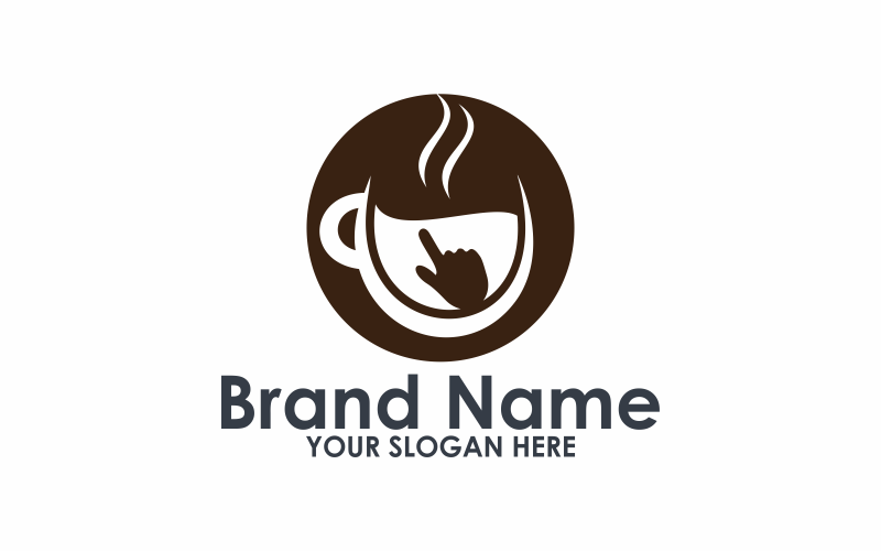 Klicken Sie auf Kaffee-Logo-Vorlage