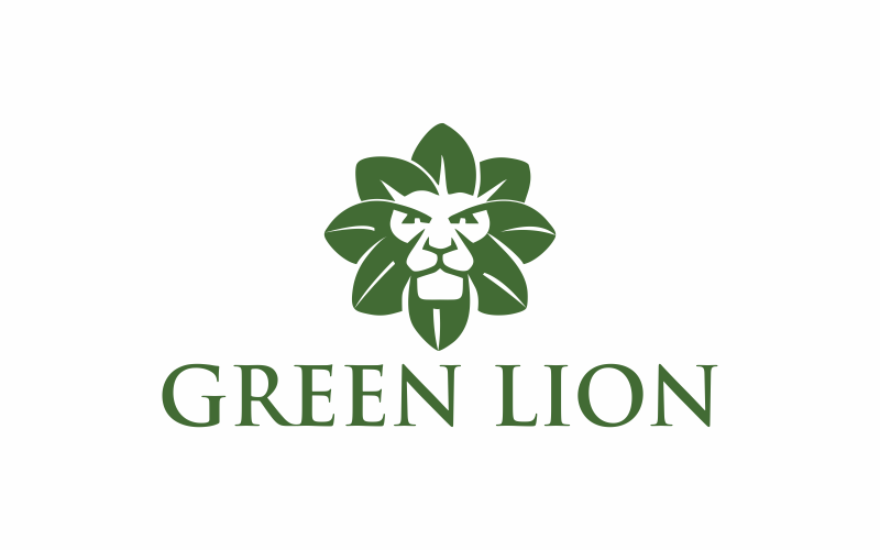 Download Шаблон логотипа "Green Lion Logo Template" / Green Lion Logo Template - Шаблон логотипа на тему графика green,animal,nature,lion,africa,illustration,graphic,design,grass,beautiful,outdoor,black,danger,drawing,symbol,tree,natural,fur,logo,vector